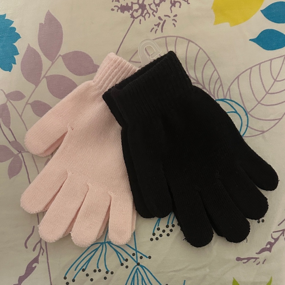 Pink and Black Gloves